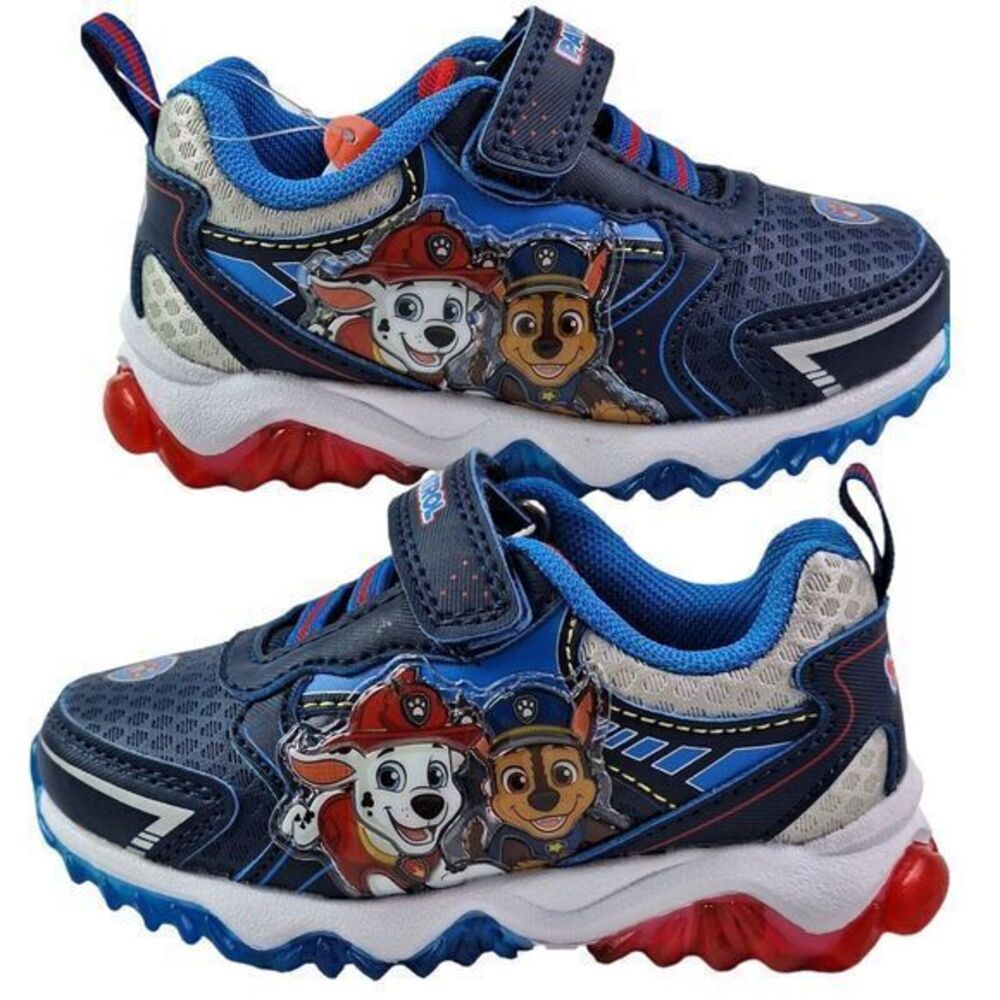 Paw Patrol Toddler Boys Light up Sneakers Size‎ 7 Blue Slip on Lightweight Shoes
